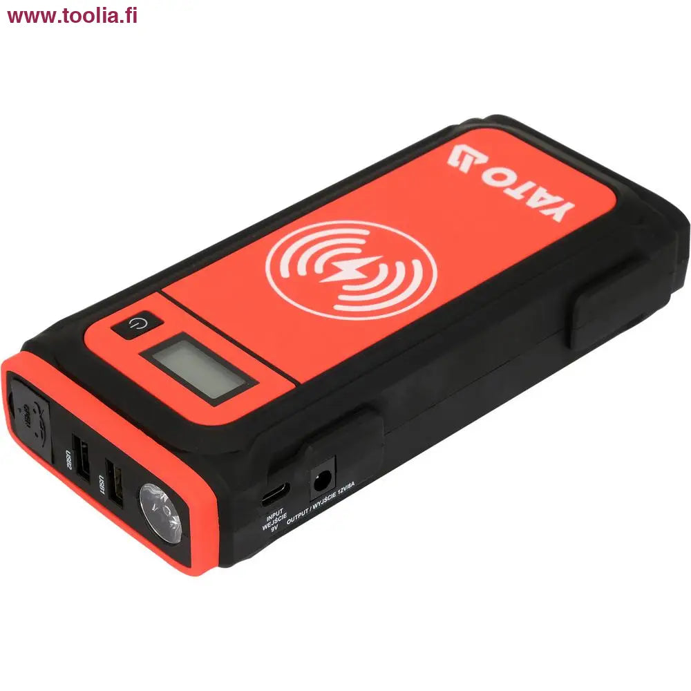Yato Apukäynnistin/virtalähde    16000 mAh 12V 8A|Yato apukäynnistin myyntipakkaus|Yato apukäynnistin suojapaketti|Yato apukäynnistin näyttö|Yato apukäynnistin tarvikkeet|Yato apukäynnistin pakkauksessa