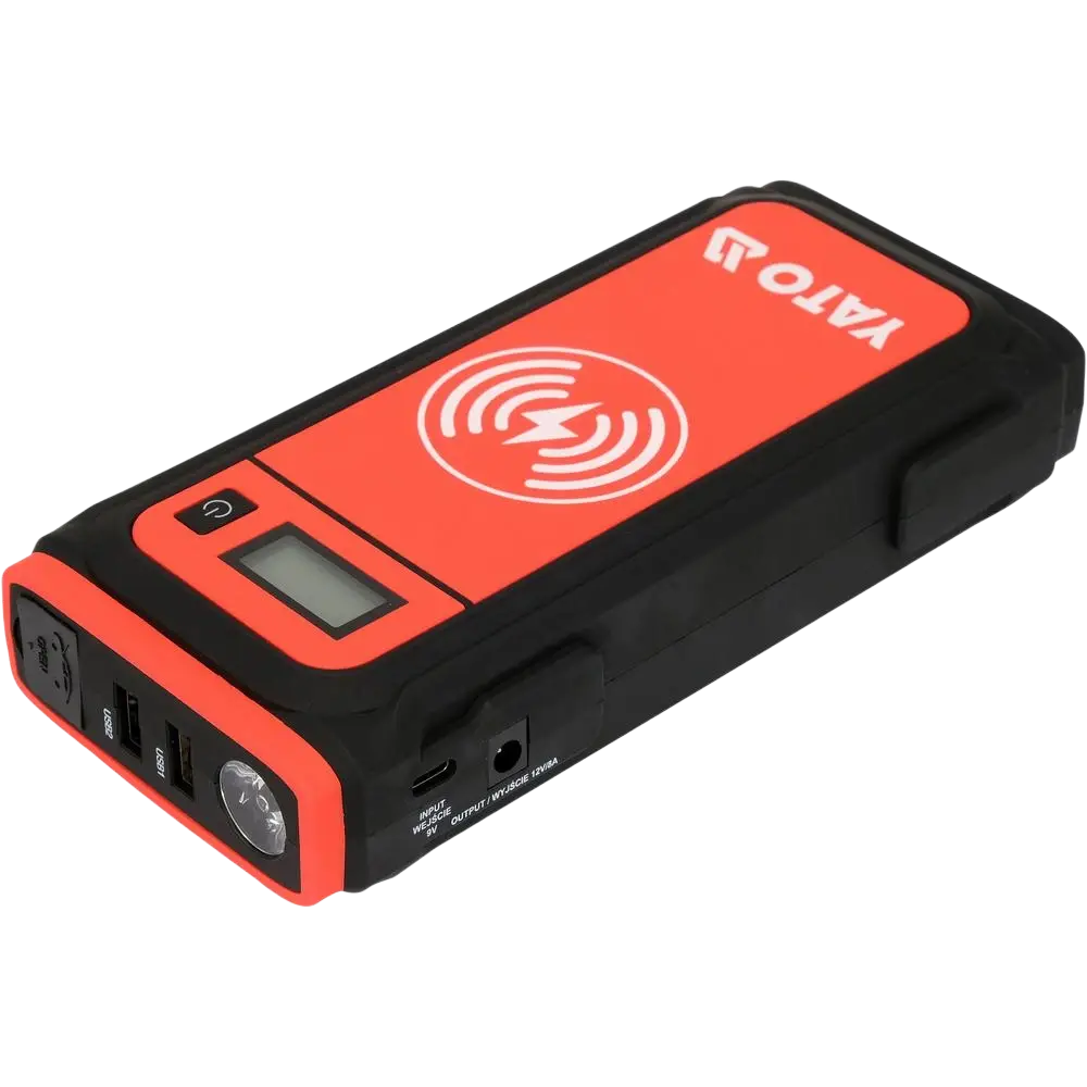 Yato apukäynnistin virtalähde 16000 mah 12v 8a punainen ja musta langaton lataus led taskulamppu usb-portit digitaalinen näyttö