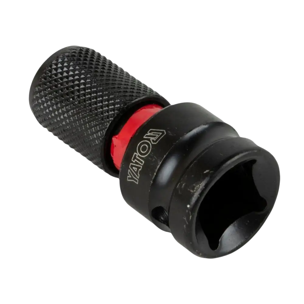 Yato iskupään adapteri 50 mm 1/2 - 1/4 musta iskupään adapteri teksturoidulla otteella ja punaisella sisävuorauksella