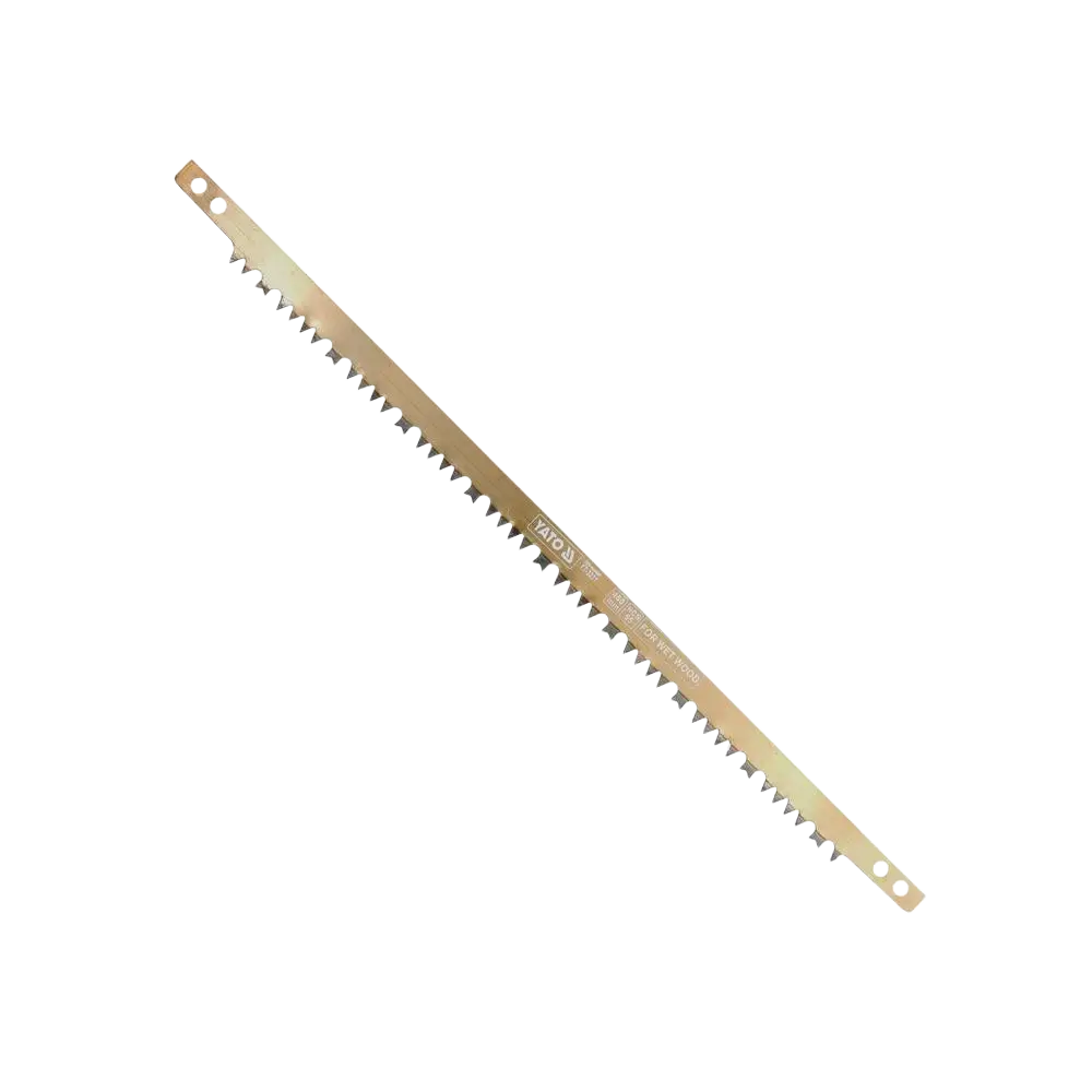 Yato kaarisahanterä 610 mm kultainen metallinen sahaterä, jossa on reiät märälle puulle sahaamiseen