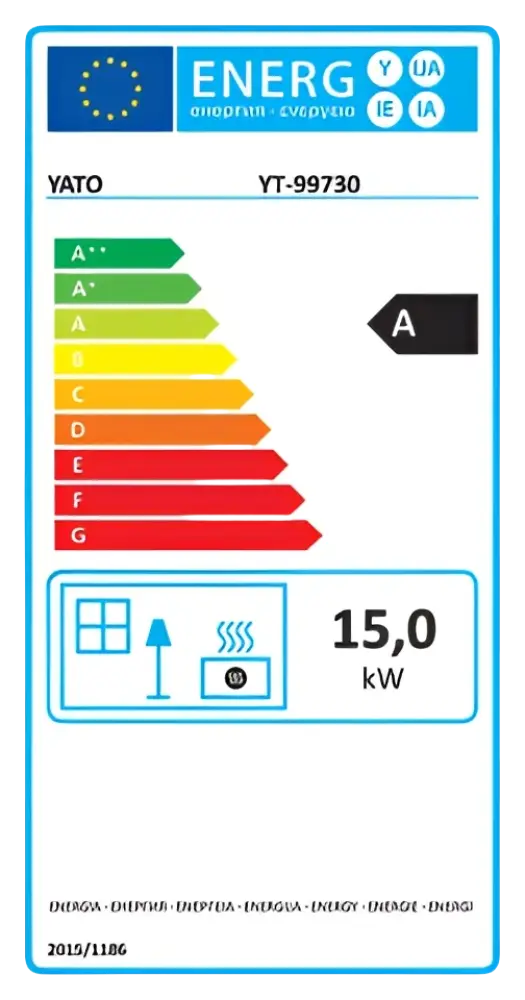 Energiaa säästävä yato kaasulämmitin yt-99730 suurten tilojen lämmittämiseen a-luokan energiatehokkuudella 15 kw