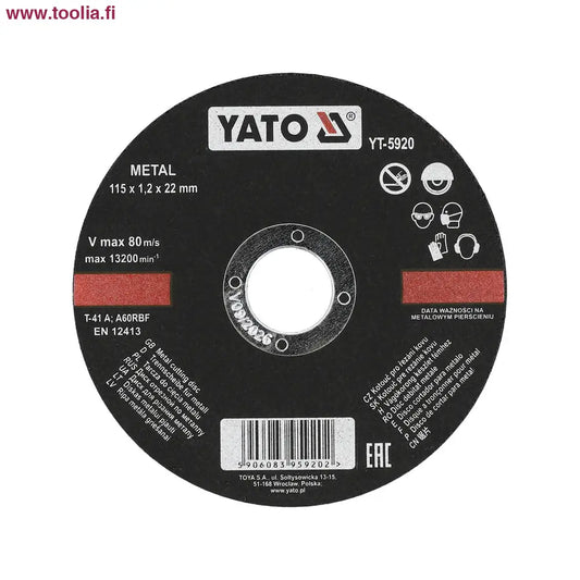 Yato Katkaisulaikka metallille   115 x 1.2 mm 5 kpl / pkt