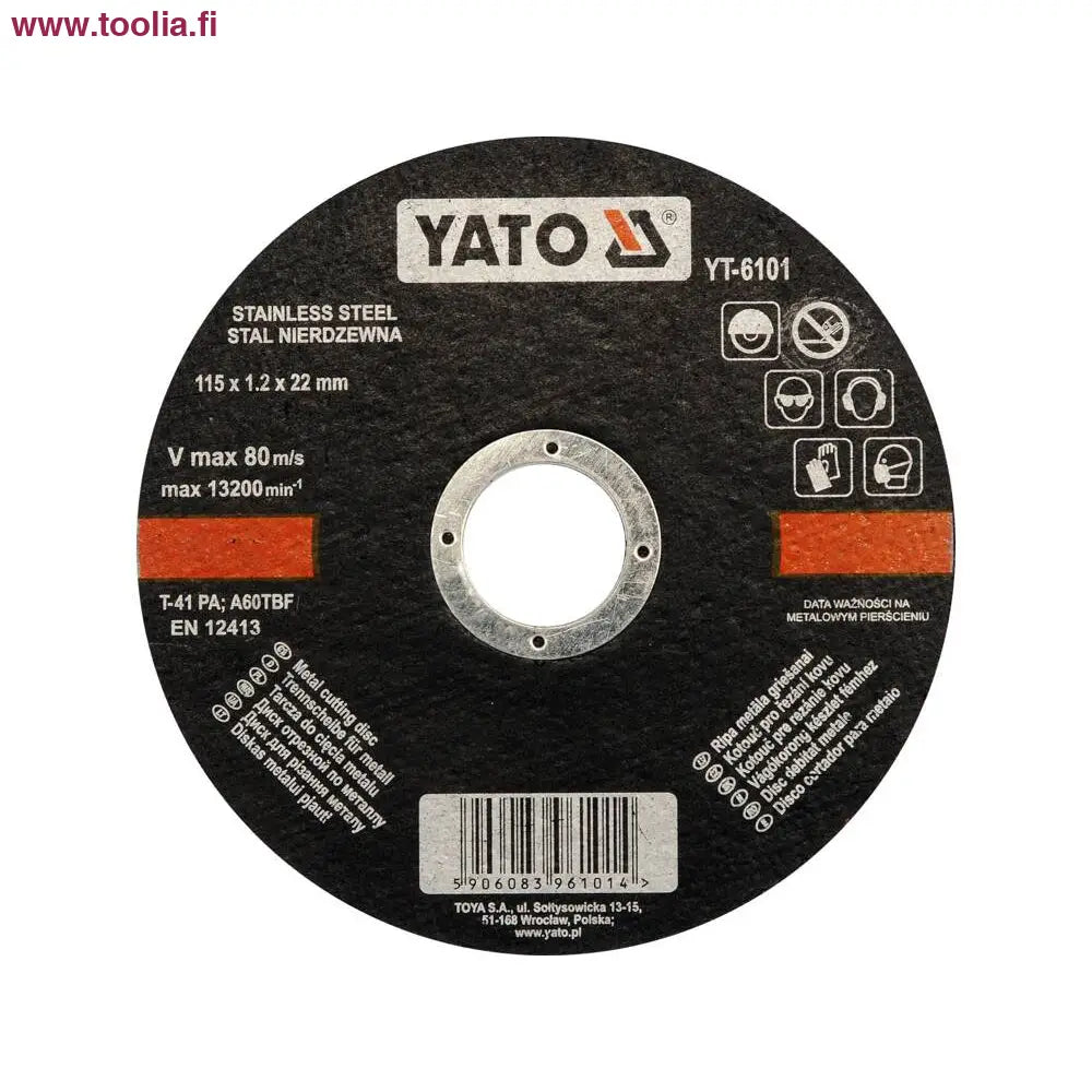 Yato Katkaisulaikka rosterille / metallille|Yato Katkaisulaikka rosterille / metallille 230 x 1.9 mm 5 kpl|Yato Katkaisulaikka rosterille / metallille 125 x 1.2 mm 5 kpl|Yato Katkaisulaikka rosterille / metallille 115 x 1.2 mm 5 kpl