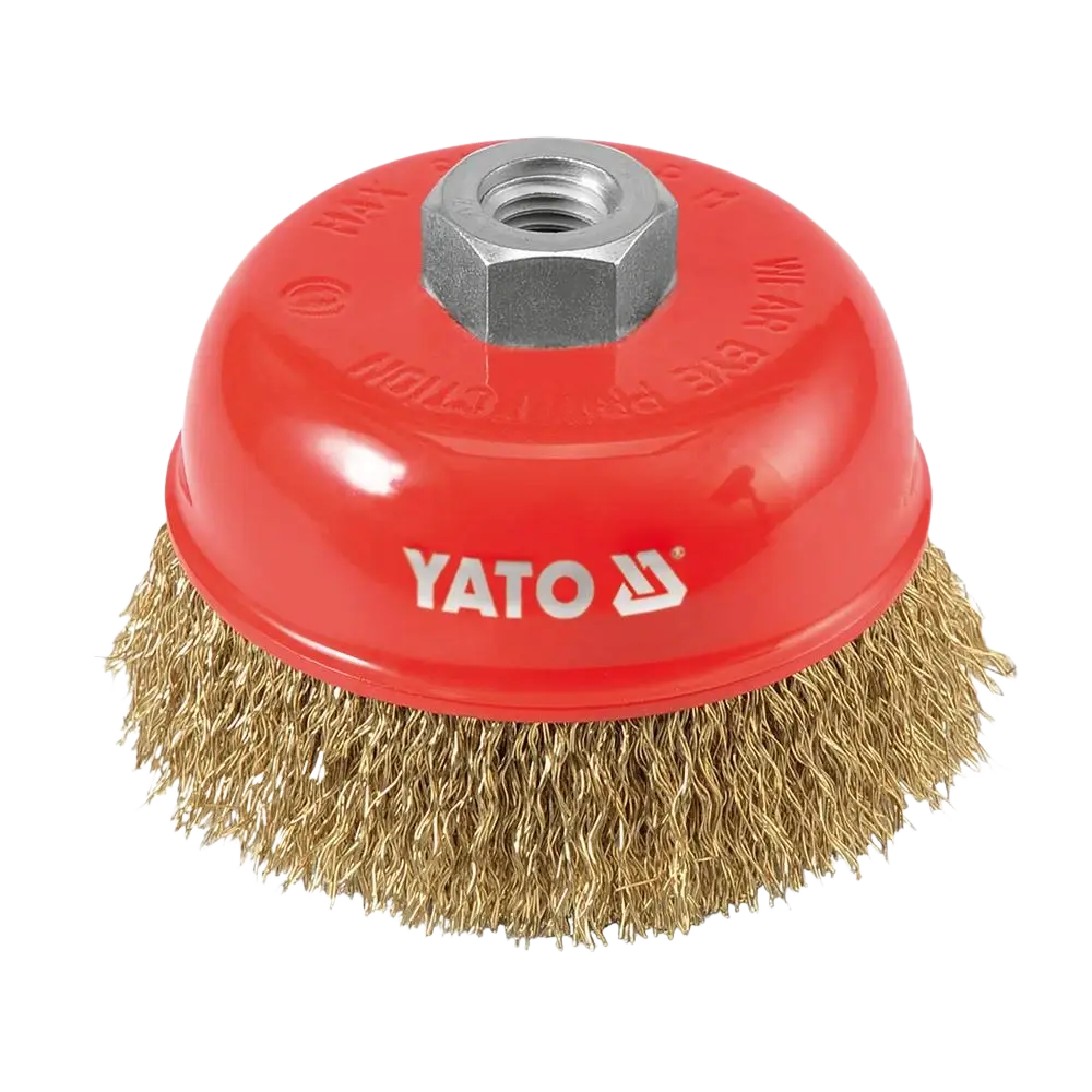 Red yato kuppiharja m14 100 mm messinki langanharja metallisella kuusioalusmuttrilla