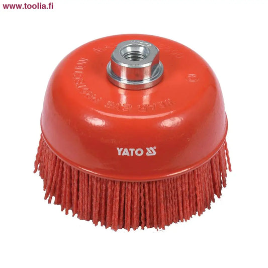 Yato Kuppiharja M14 125 mm nylon|Yato Kuppiharja M14 125 mm nylon myyntipakkaus|Yato Kuppiharja M14 125 mm nylon ylhäältä