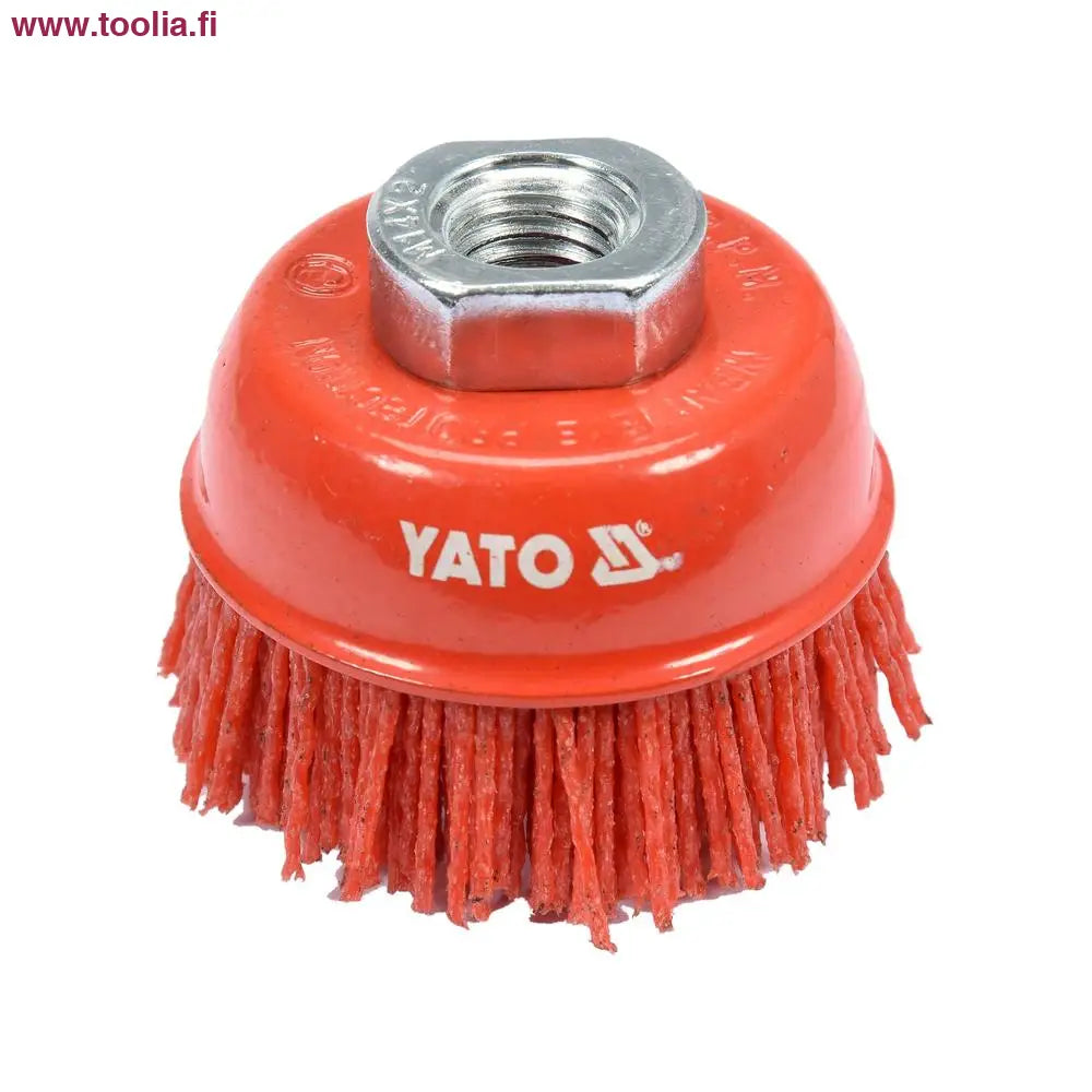 Yato Kuppiharja M14 65 mm nylon|Yato Kuppiharja M14 65 mm nylon myyntipakkaus|Yato Kuppiharja M14 65 mm nylon ylhäältä