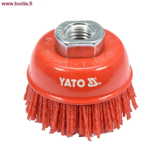 Yato Kuppiharja M14 65 mm nylon|Yato Kuppiharja M14 65 mm nylon myyntipakkaus|Yato Kuppiharja M14 65 mm nylon ylhäältä