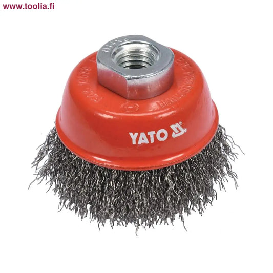 Yato Kuppiharja M14 65 mm RST|Yato Kuppiharja M14 65 mm RST myyntipakkaus|Yato Kuppiharja M14 65 mm RST ylhäältä