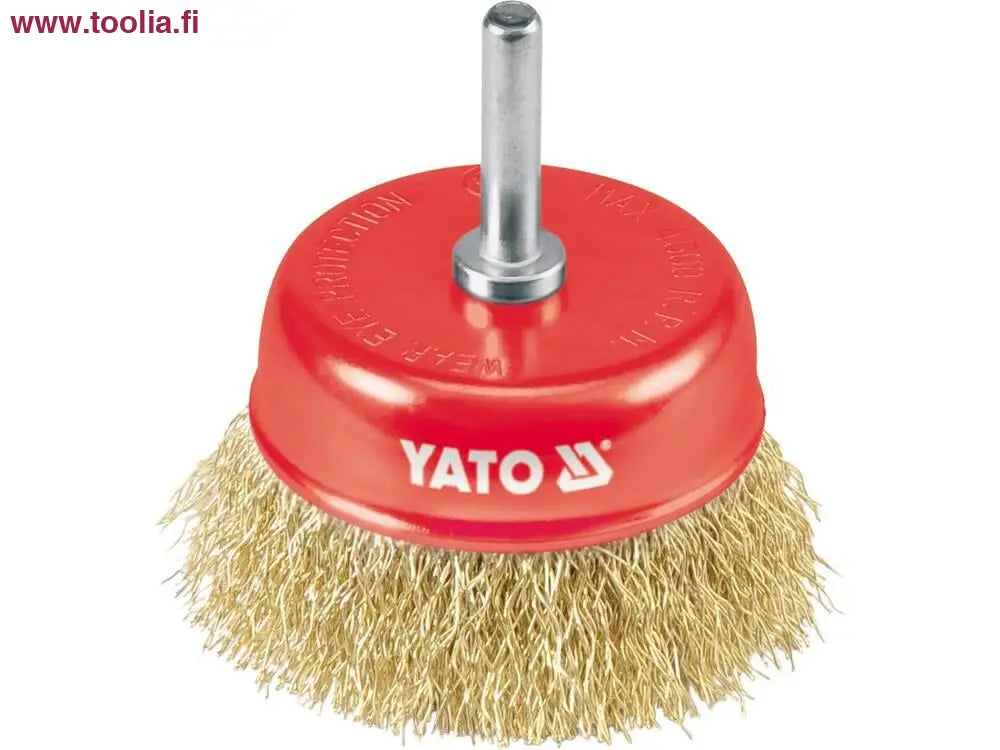 Yato Kuppiharja M6 75 mm messinki|Yato Kuppiteräsharja paketissa|Yato Kuppiteräsharja alhaalta