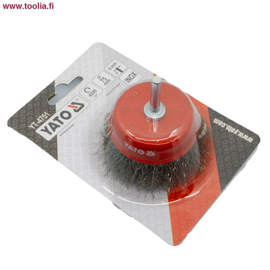 Yato Kuppiharja M6 75 mm RST myyntipakkaus|Yato Kuppiharja M6 75 mm RST