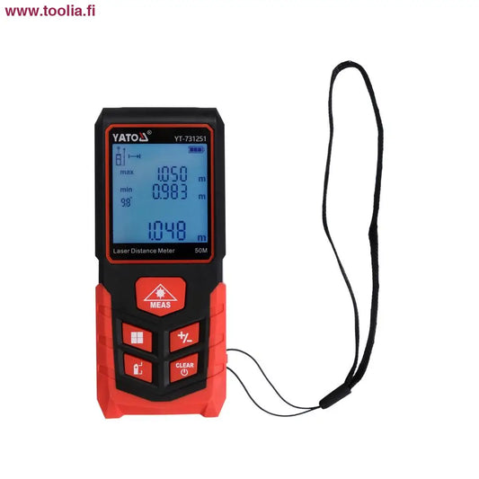 Yato Laseretäisyysmittari 50 m|Yato Laseretäisyysmittari 50 m pussi|Yato Laseretäisyysmittari 50 m pussissa|Yato Laseretäisyysmittari 50 m|Yato Laseretäisyysmittari 50 m sivulta|Yato Laseretäisyysmittari 50 m takaa|Yato Laseretäisyysmittari 50 m edestä|