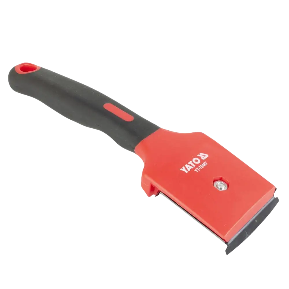 Red and black yato maalinkaavin tp7401 scraper with textured grip handle tehostaa materiaalin poistoa 65 / 270 mm