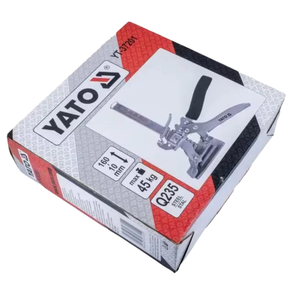 Yato yt-3704 hydraulinen putkipihdit mustalla kumikahvalla ja kromatulla teräksisellä nostojalalla kuorman vakautta varten