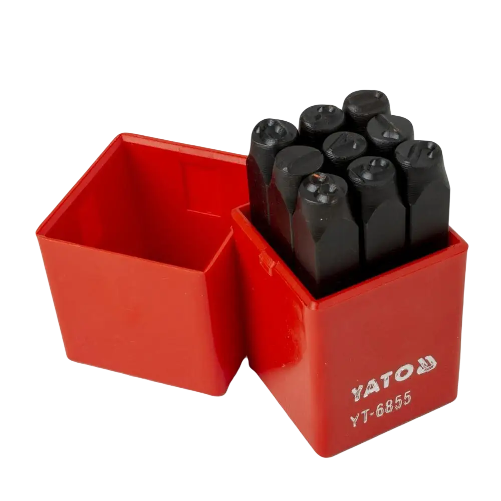 Red metaliset numeroleimasin työkalut 8 mm koossa pakattu kätevään muovisäilytysrasiaan yato merkiltä