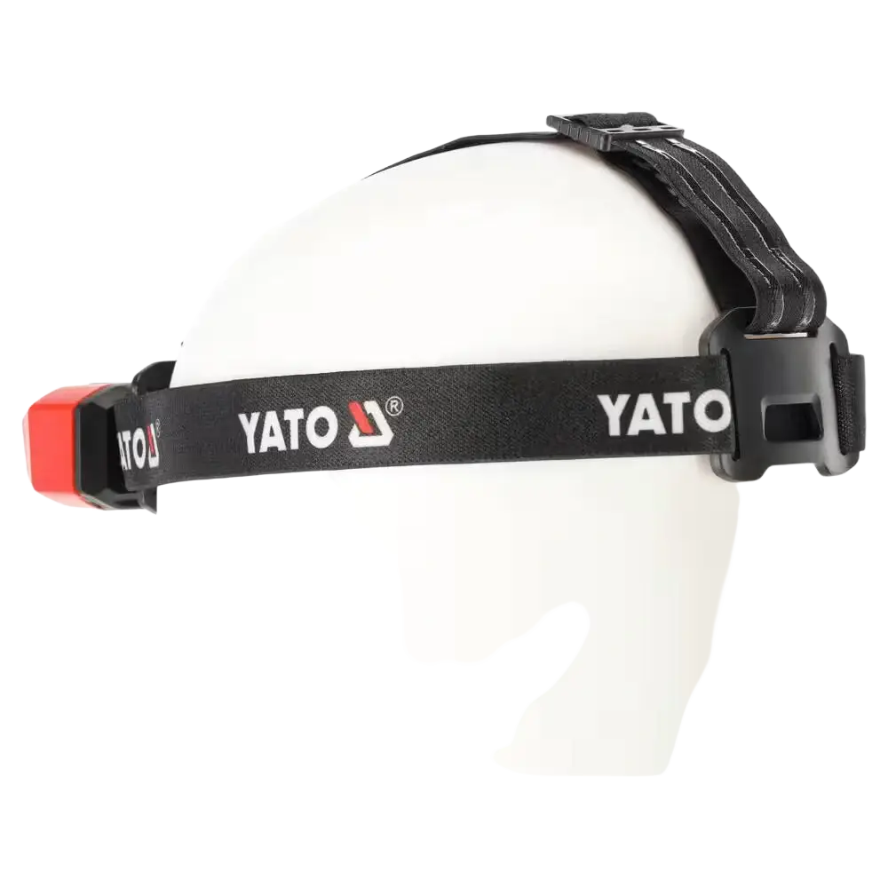 Black yato otsalamppu headlamp with red power button, adjustable strap, 800 lm, ladattava 2200 mah ip54 magneettinen pohja
