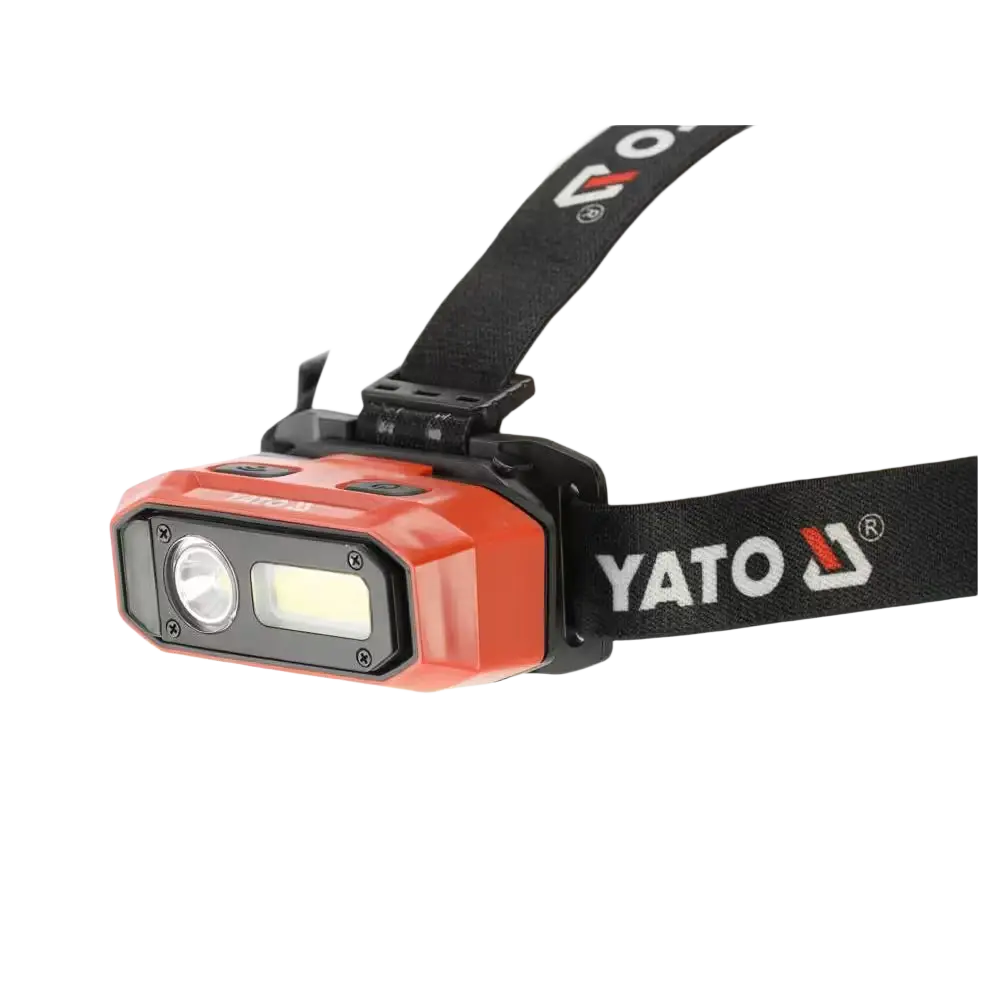 Yato otsalamppu orange musta led-valolla ladattava 2200 mah ip54 magneettinen pohja ja kestävä muotoilu