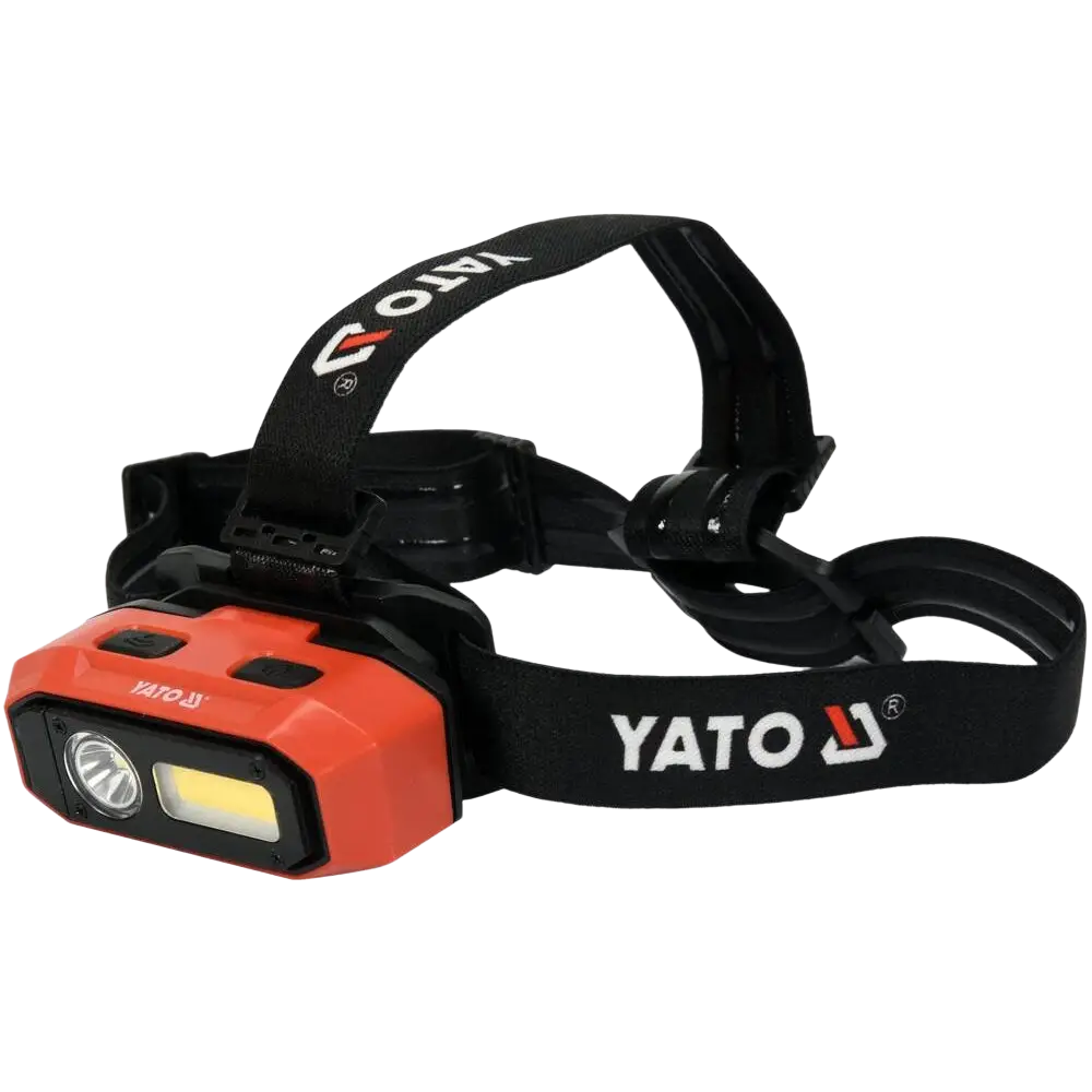 Yato otsalamppu punainen ja musta led-otsalamppu kirkkaalla 800 lm valolla ja säädettävällä hihnalla ip54