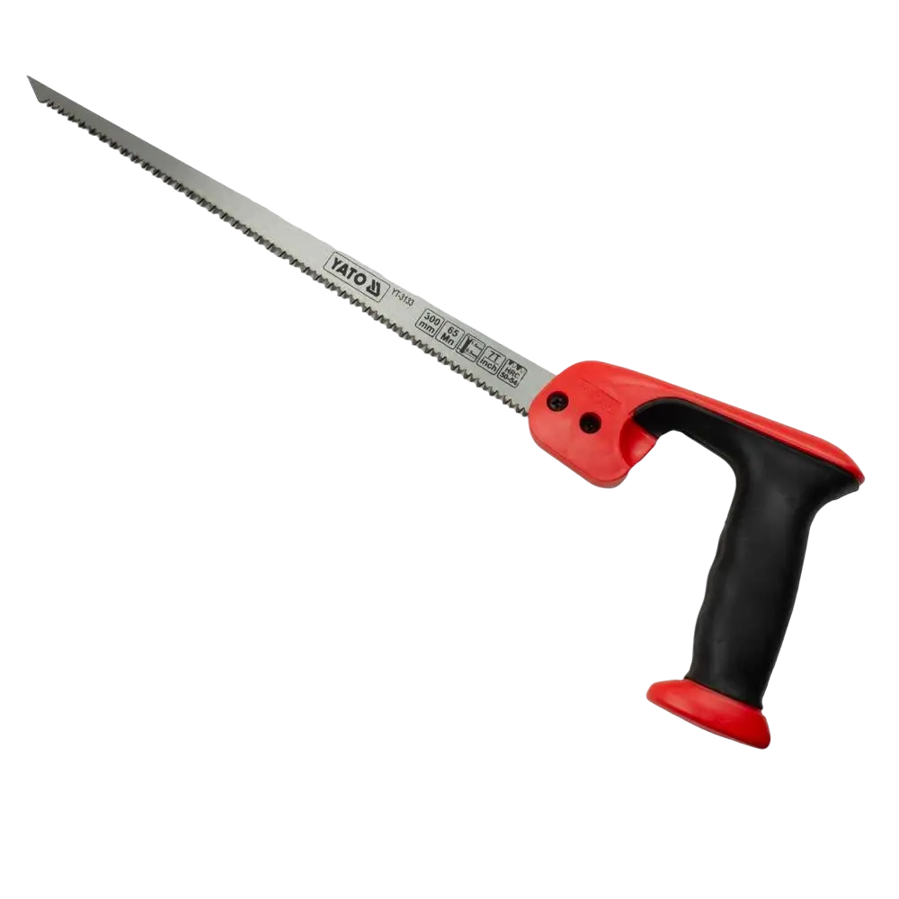 Yato pistosaha 300 mm musta ja punainen kahva hopeinen metallinen terä hienohampainen leikkaamiseen kaarevissa muodoissa