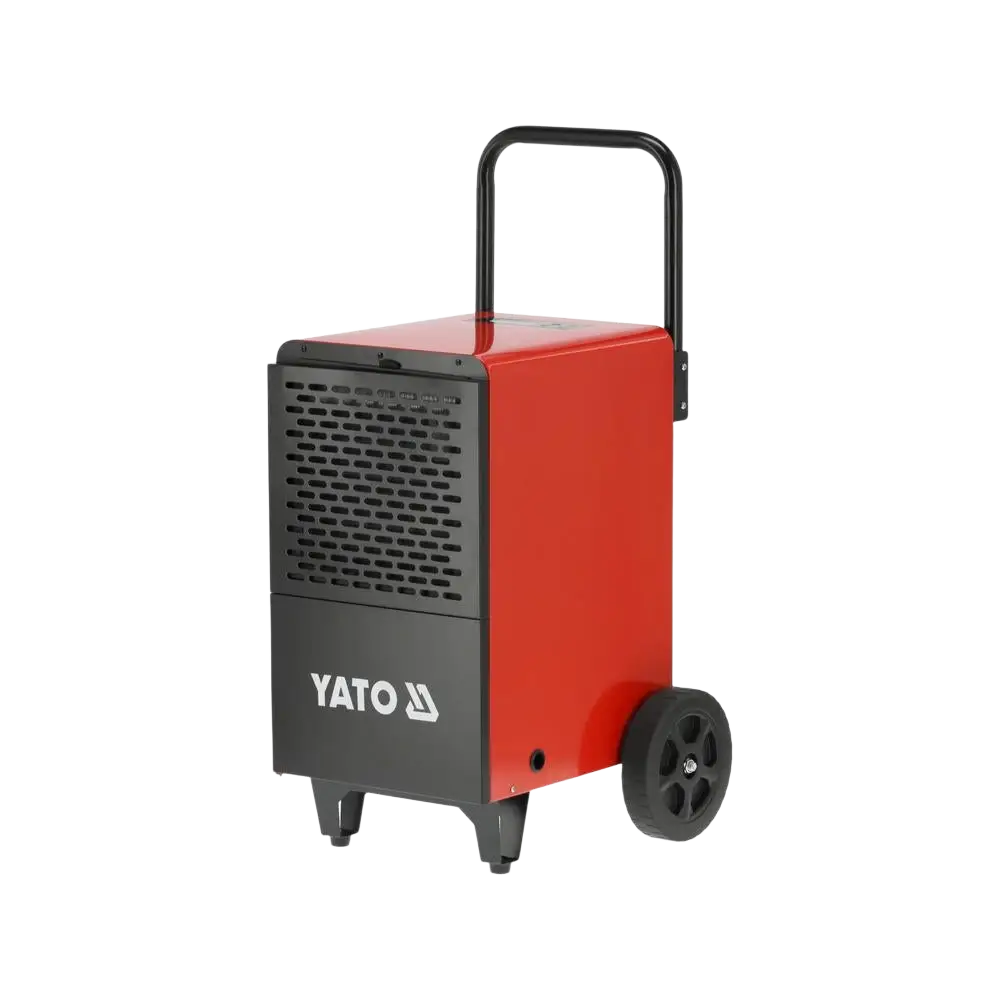 Yato rakennuskuivain 50l punainen ja musta dehumidifier kahvalla ja pyörillä liikkuvuuteen