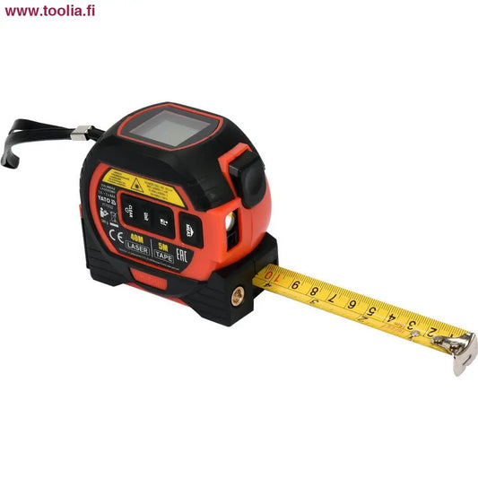 Yato Rullamitta 5 m 19 mm 3-in-1 lasermitta + ristilaser 40 m|Yato Rullamitta 5 m 19 mm 3-in-1 lasermitta + ristilaser 40 m näyttö|Yato Rullamitta 5 m 19 mm 3-in-1 lasermitta + ristilaser 40 m myyntipakkaus|Yato Rullamitta 5 m 19 mm 3-in-1 lasermitta + ristilaser 40 m mittanauha|Yato Rullamitta 5 m 19 mm 3-in-1 lasermitta + ristilaser 40 m takaa
