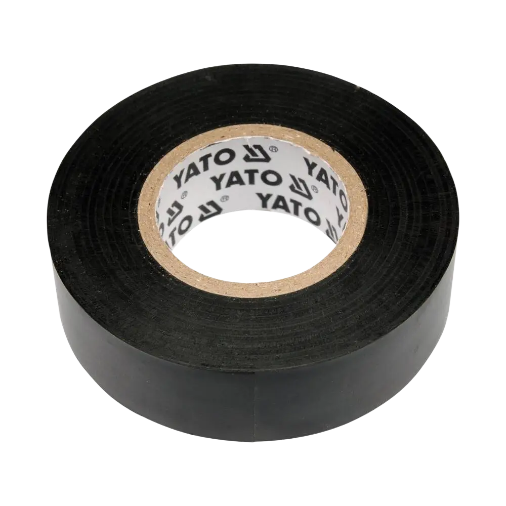 Yato sähköteippi mustana 19 mm x 20 m 0.13 mm pysyy tiukasti kiinni ja on sähköeristykseen sopiva