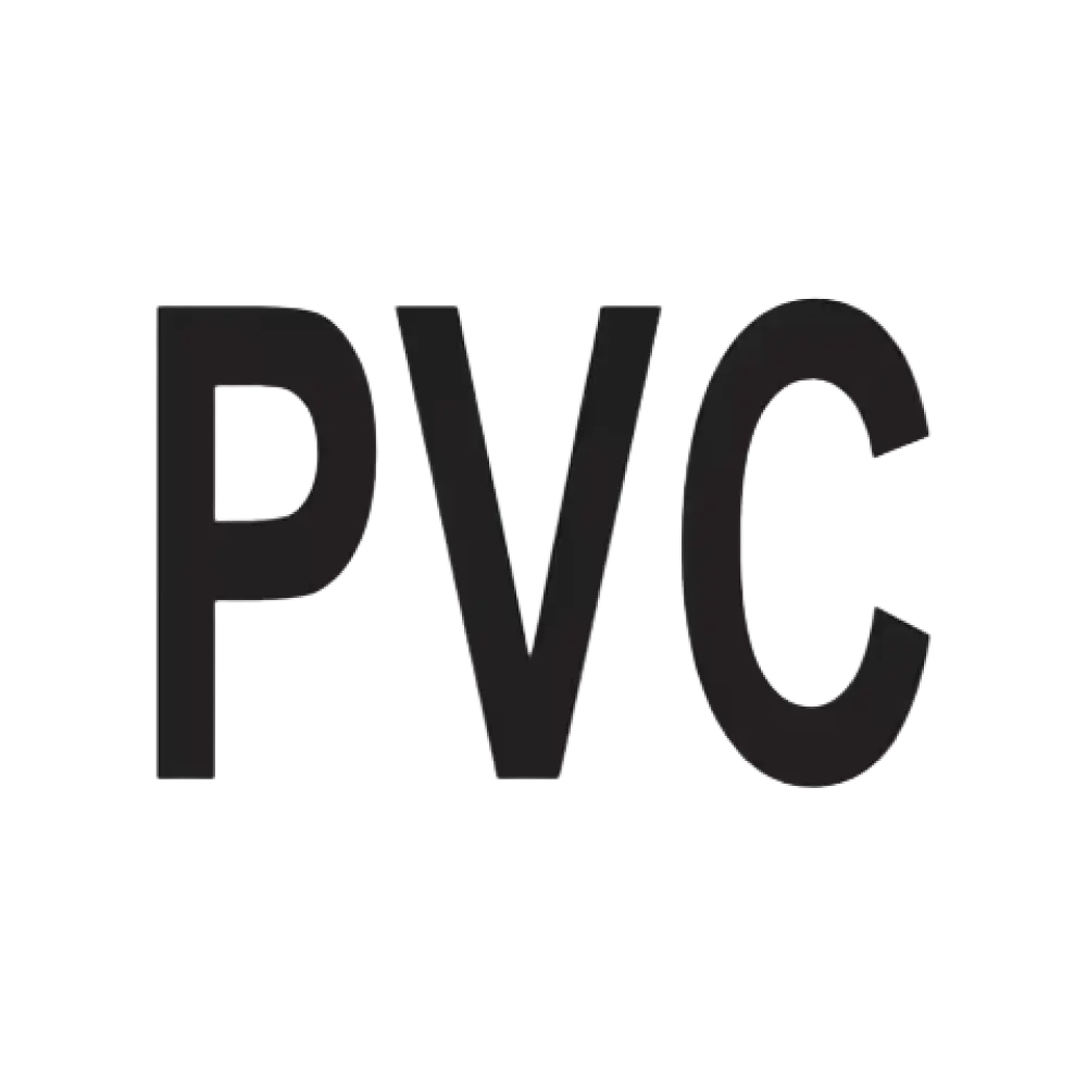 Valkoinen suorakaiteen muotoinen pvc-kyltti boldilla mustalla tekstillä yato turvakumisaappaat portland s5 pvc-mallissa